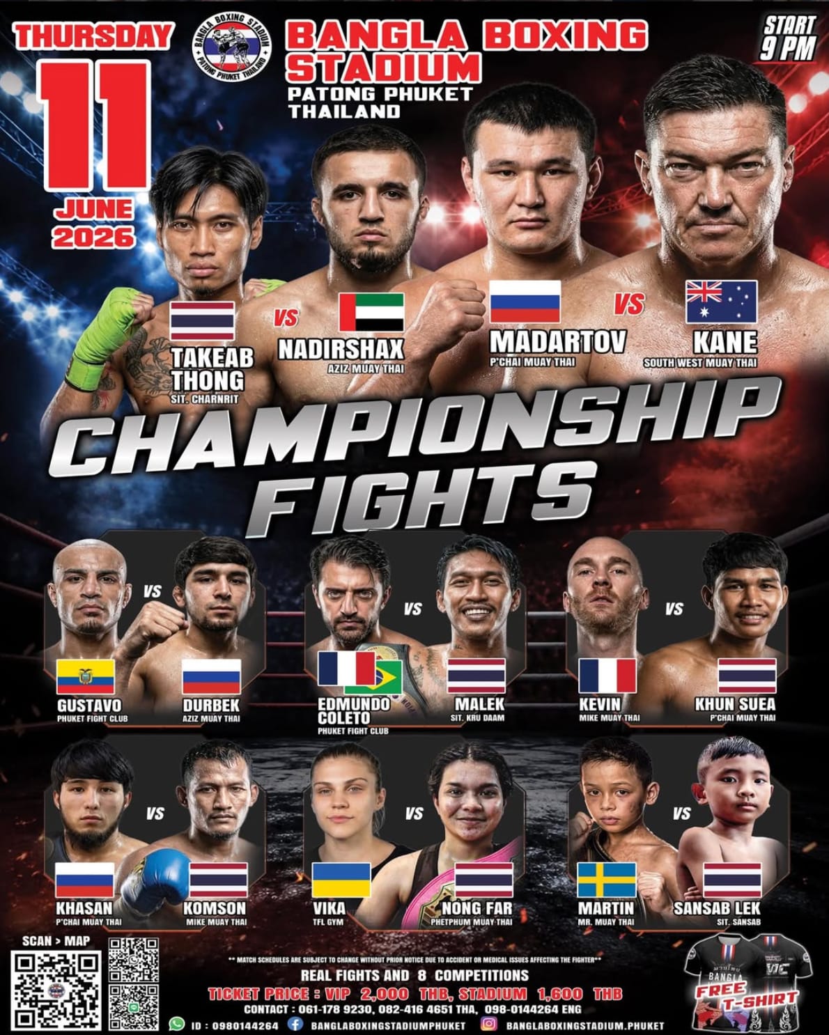 BANGLA BOXING STADIUM CHAMPIONSHIP FIGHTS 11 JUNE 2026