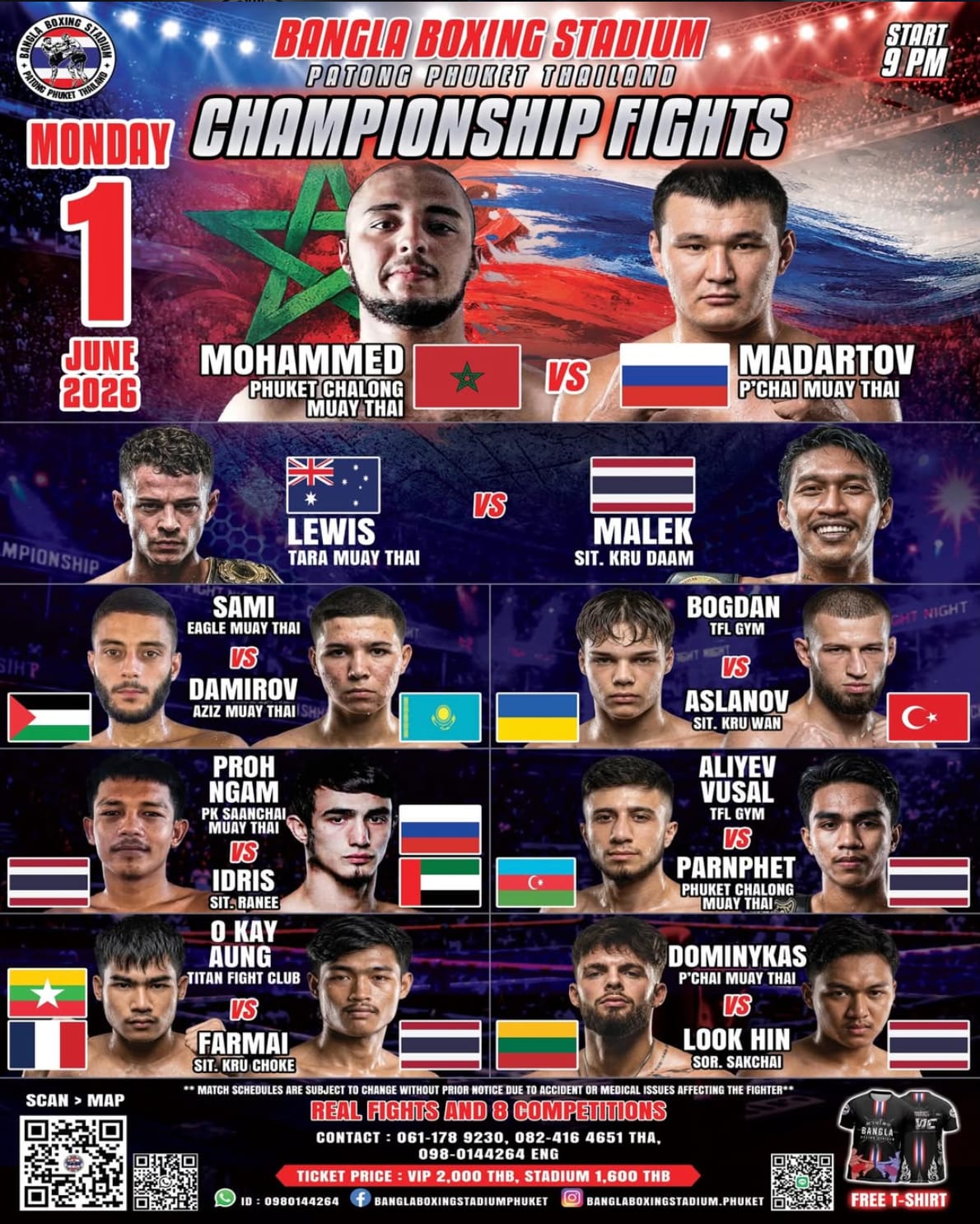 BANGLA BOXING STADIUM CHAMPIONSHIP FIGHTS 1 JUNE 2026