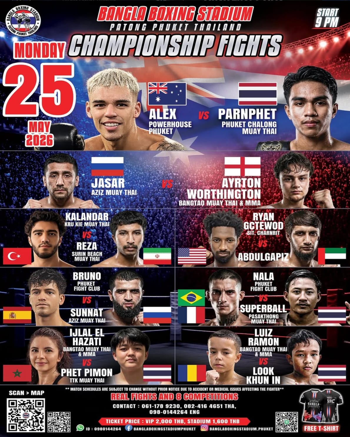 BANGLA BOXING STADIUM CHAMPIONSHIP FIGHTS 25 MAY 2026