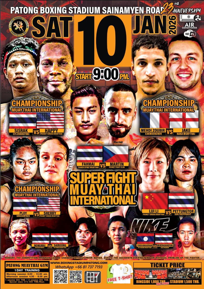 SUPER FIGHT MUAY THAI INTERNATIONAL 10 JANUARY 2026
