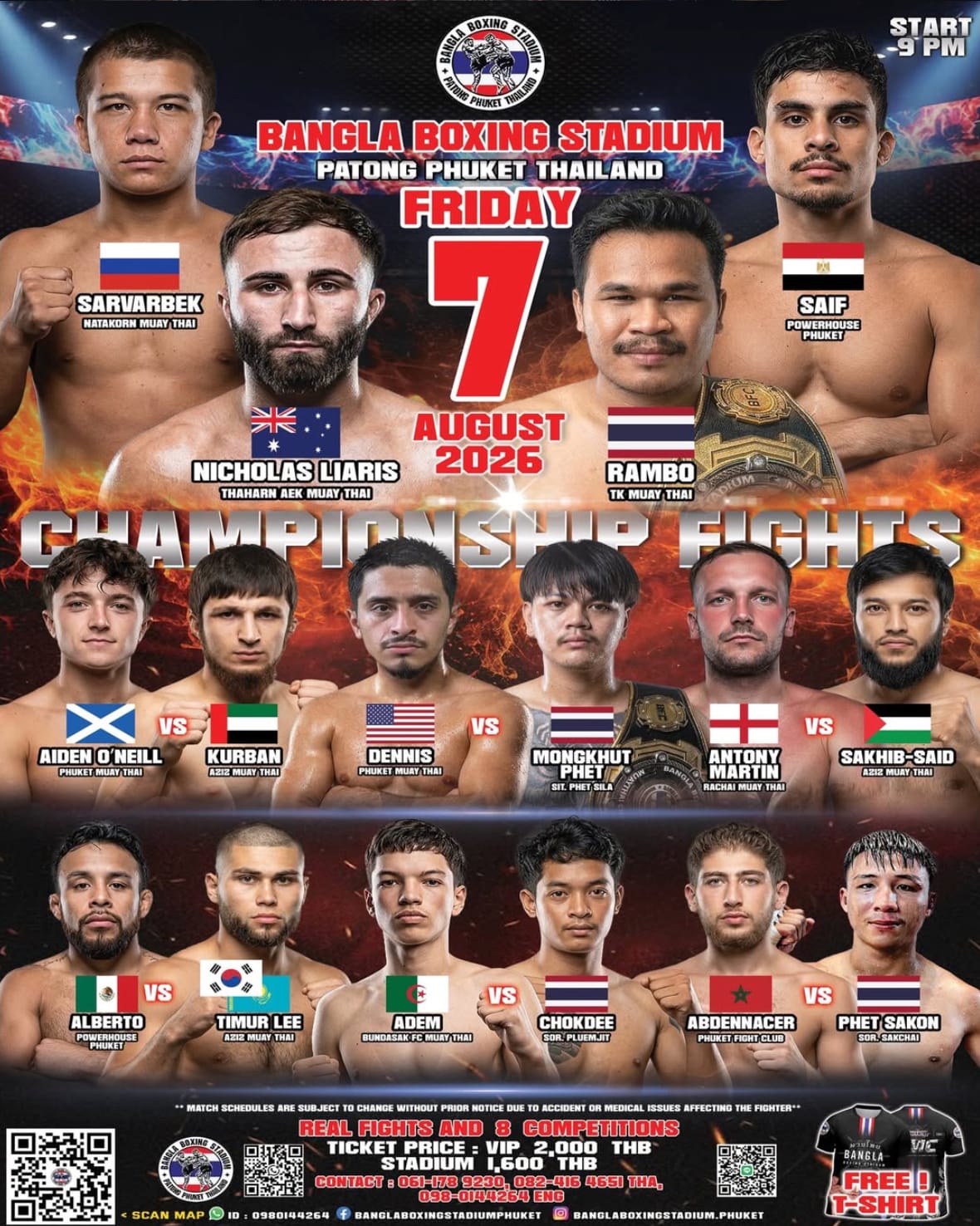 CHAMPIONSHIP FIGHTS 7 AUGUST 2026