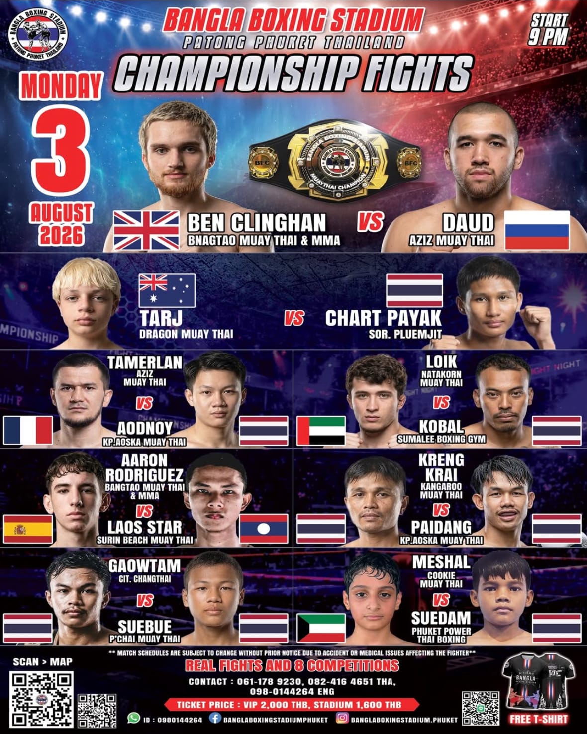 CHAMPIONSHIP FIGHTS 3 AUGUST 2026