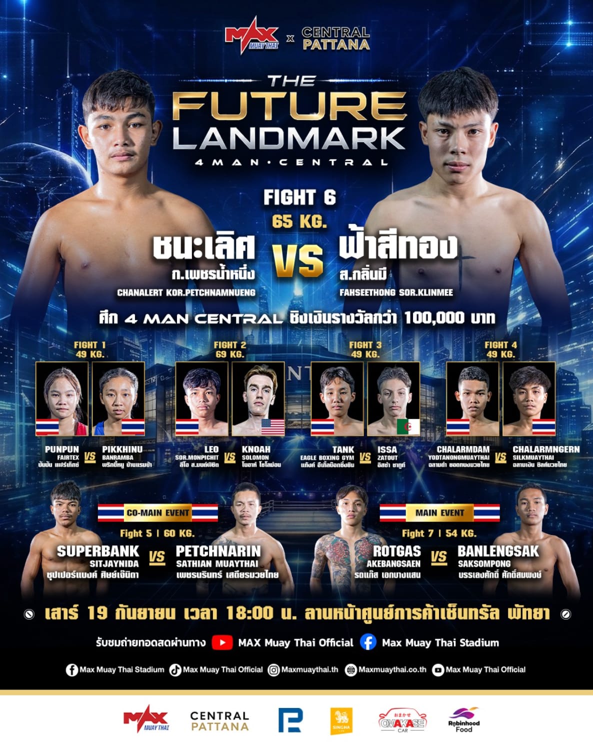 Max Muay Thai x Central Future Landmark at Central Pattaya 19 September 2026 poster